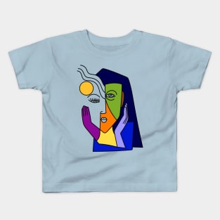 Abstract Art Face Portrait Kids T-Shirt